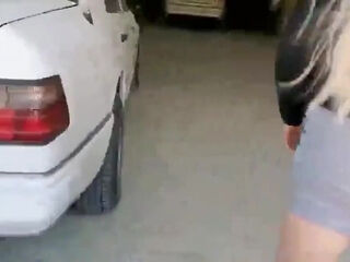 Cute Blonde Fucked On Public Parking