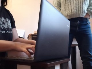 I masturbate near the secretary while she is typing a report for me