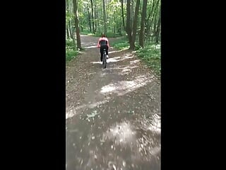 A Bike Ends with a Hot Blowjob in the Forest