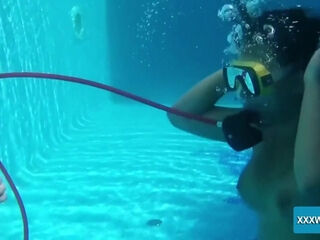 Minnie Has Fun With Candy Underwater